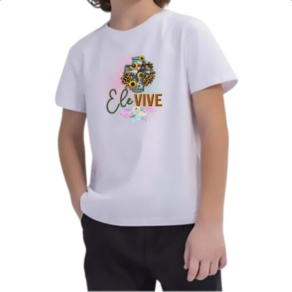 Camiseta Infanto Juvenil Ele vive - Imagem 2