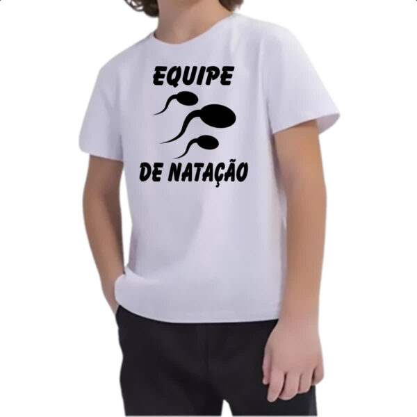 Camiseta Infanto Juvenil Equipe de natacao espermatozoides - Imagem 2