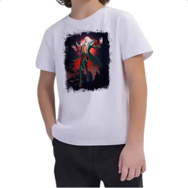 Camiseta Infanto Juvenil Empires and Puzzles Heroi Alucard - Imagem 2