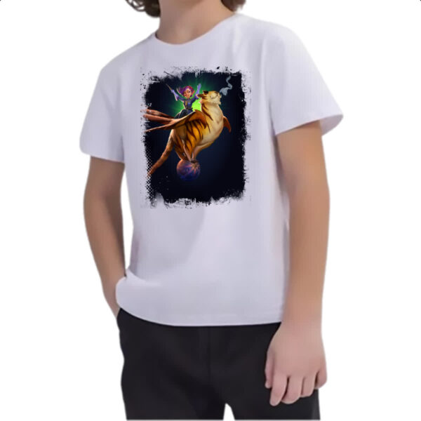 Camiseta Infanto Juvenil Empires and Puzzles Heroi Eiora e Fluffy - Imagem 2
