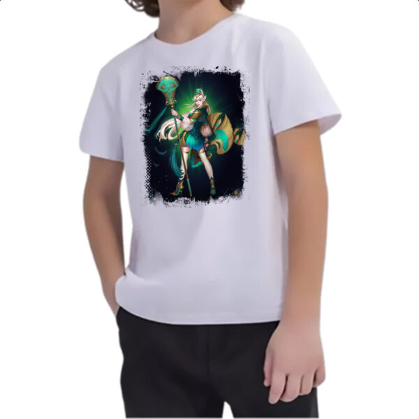 Camiseta Infanto Juvenil Empires and Puzzles Heroi Kadilen Traje - Imagem 2