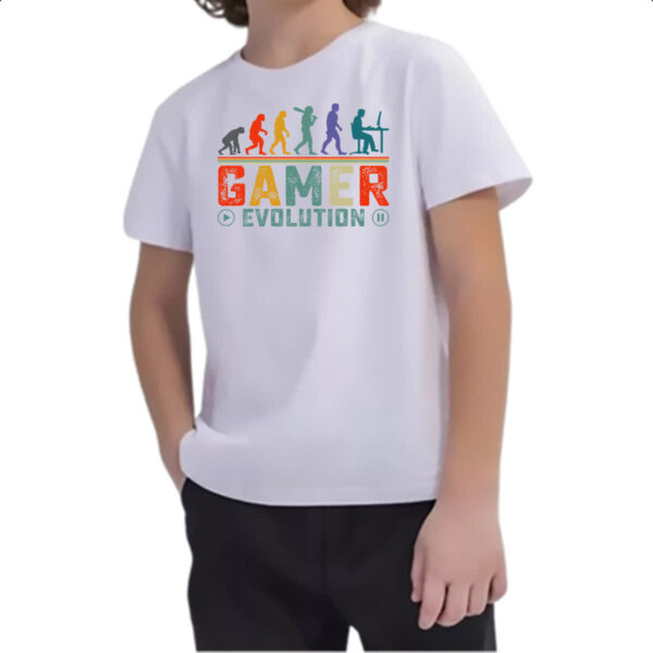 Camiseta Infanto Juvenil Evolucao gamer - Imagem 2