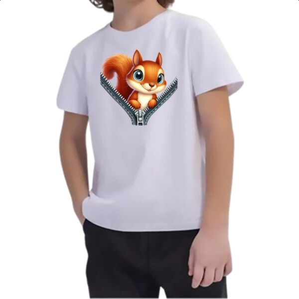 Camiseta Infanto Juvenil Esquilo no ziper - Imagem 2
