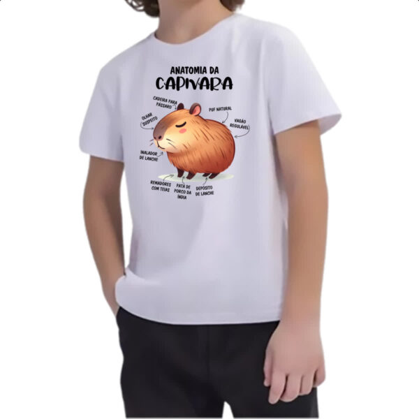 Camiseta Infanto Juvenil Anatomia da capivara - Imagem 2