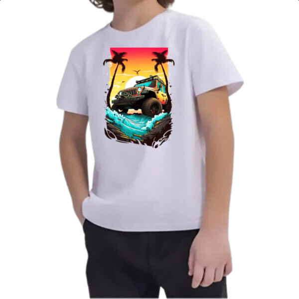 Camiseta Infanto Juvenil Jeep off road sunset art - Imagem 2