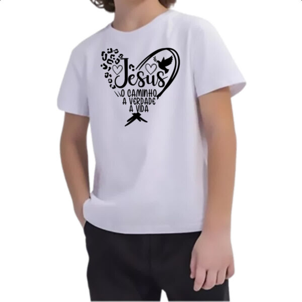 Camiseta Infanto Juvenil Jesus caminho verdade e a vida 06 - Imagem 2