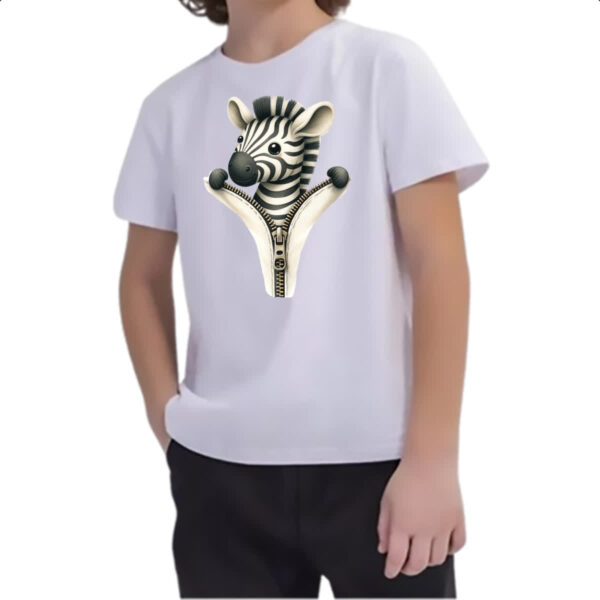 Camiseta Infanto Juvenil Zebra no ziper - Imagem 2