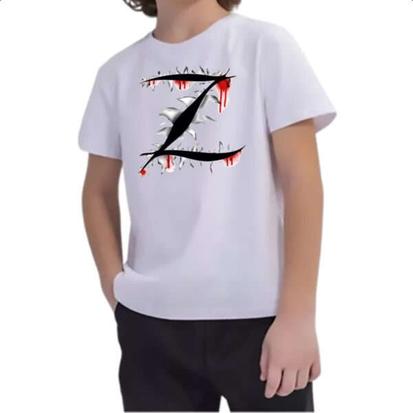 Camiseta Infanto Juvenil Zorro marca na camisa - Imagem 2
