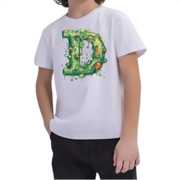 Camiseta Infanto Juvenil Zumbi Alfabeto Letra D - Imagem 2