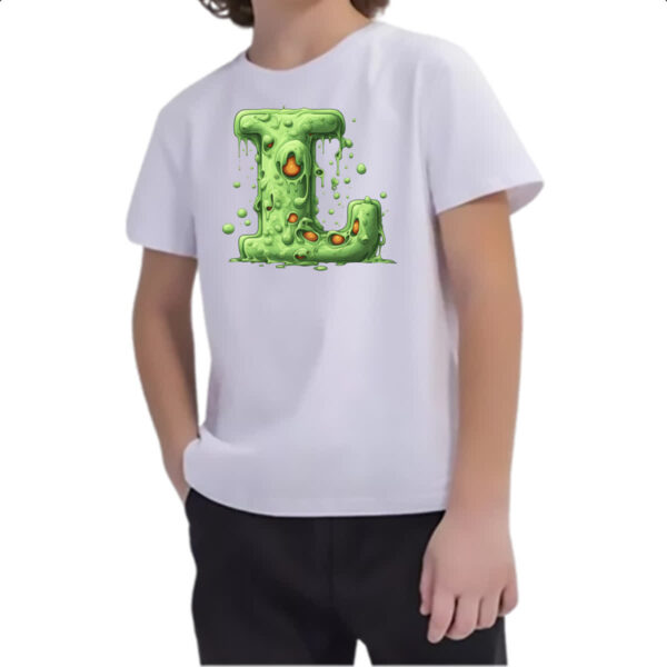 Camiseta Infanto Juvenil Zumbi Alfabeto Letra L - Imagem 2