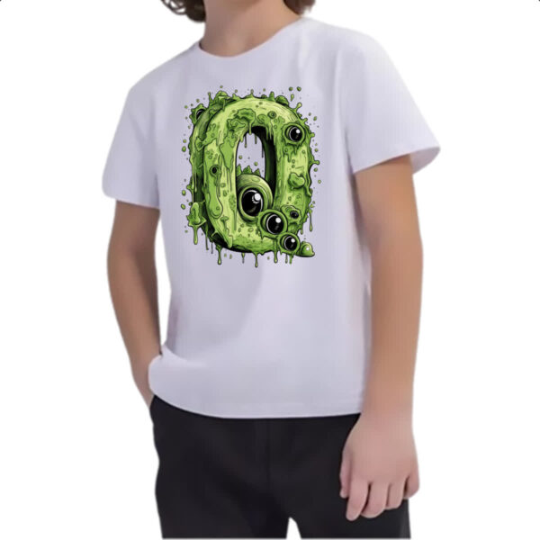 Camiseta Infanto Juvenil Zumbi Alfabeto Letra Q - Imagem 2
