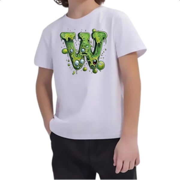 Camiseta Infanto Juvenil Zumbi Alfabeto Letra W - Imagem 2