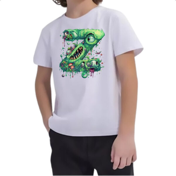 Camiseta Infanto Juvenil Zumbi Alfabeto Letra Z - Imagem 2
