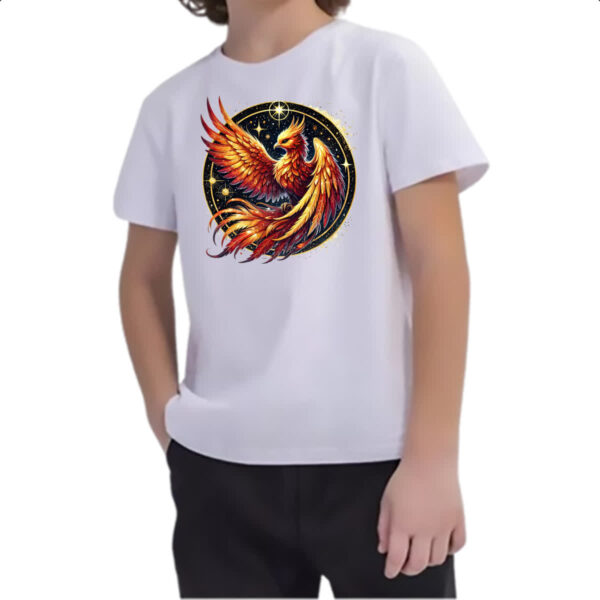 Camiseta Infanto Juvenil Fenix circulo estelar - Imagem 2