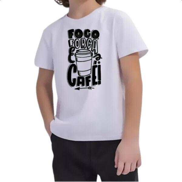 Camiseta Infanto Juvenil Foco Forca Cafe - Imagem 2