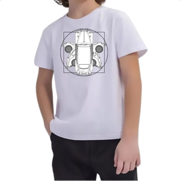 Camiseta Infanto Juvenil Fusca Vitruviano Da Vinci - Imagem 2