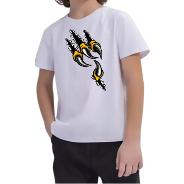 Camiseta Infanto Juvenil Garras de aguia rasgando - Imagem 2