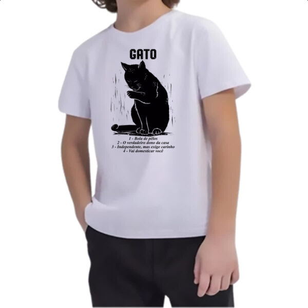 Camiseta Infanto Juvenil Gato explicacao - Imagem 2