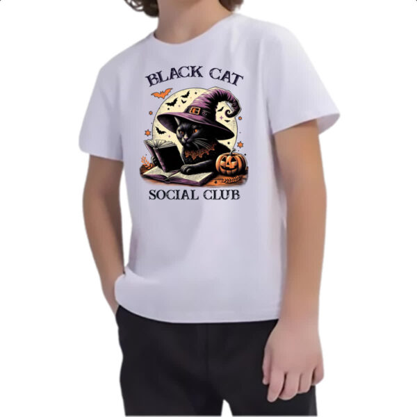 Camiseta Infanto Juvenil Gato Preto clube social - Imagem 2