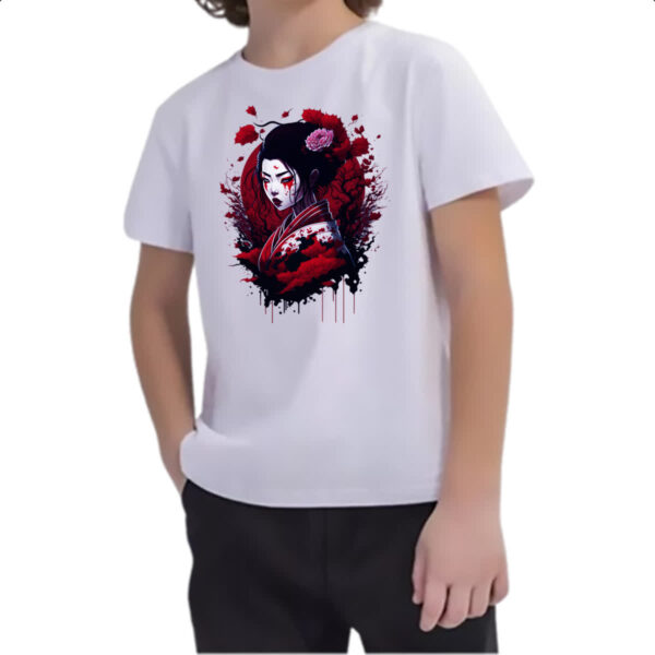 Camiseta Infanto Juvenil Geisha dark magic splash - Imagem 2
