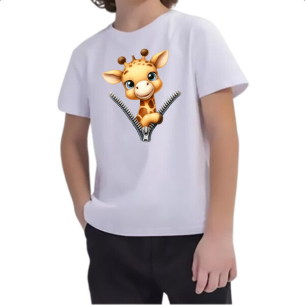 Camiseta Infanto Juvenil Girafa no ziper - Imagem 2