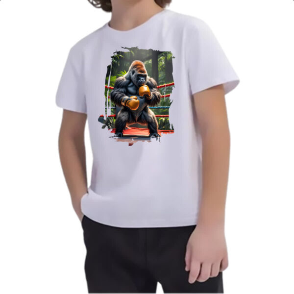 Camiseta Infanto Juvenil Gorila pugilista - Imagem 2