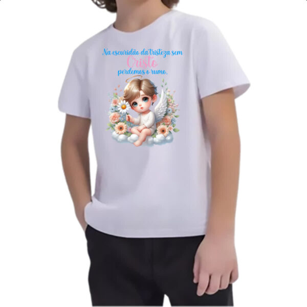 Camiseta Infanto Juvenil Anjo escuridao da tristeza - Imagem 2