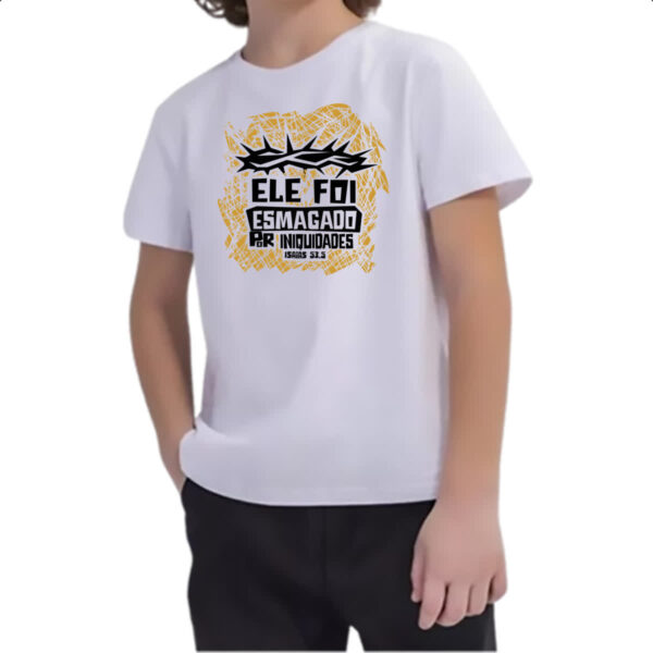 Camiseta Infanto Juvenil Gospel Isaias 53.5 - Imagem 2