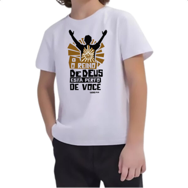 Camiseta Infanto Juvenil Gospel Lucas 17.21 - Imagem 2