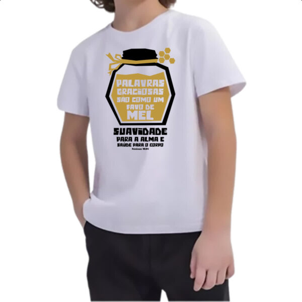 Camiseta Infanto Juvenil Gospel Proverbios 16.24 - Imagem 2