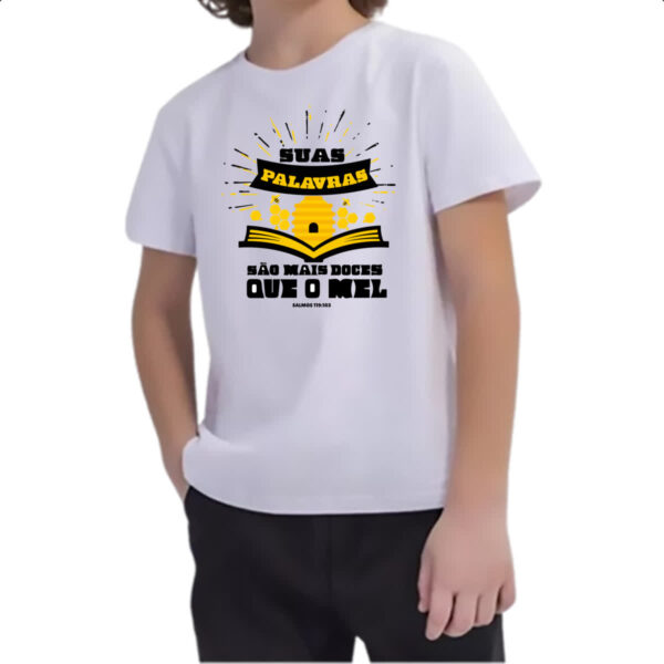 Camiseta Infanto Juvenil Gospel Salmos 119.103 - Imagem 2