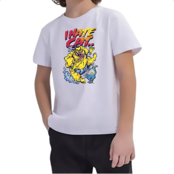 Camiseta Infanto Juvenil I hate cat - Imagem 2