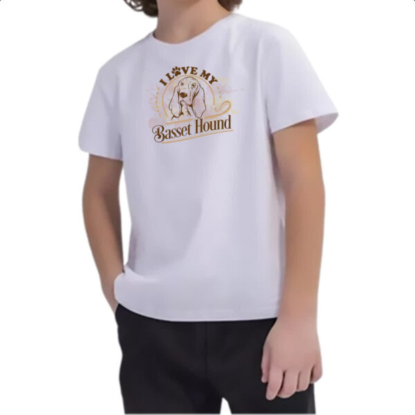 Camiseta Infanto Juvenil I love my Basset Hound - Imagem 2