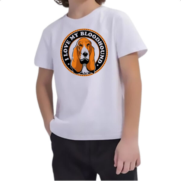 Camiseta Infanto Juvenil I love my Bloodhound - Imagem 2