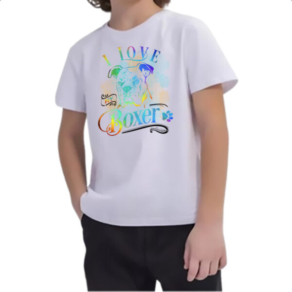 Camiseta Infanto Juvenil I love my Boxer - Imagem 2