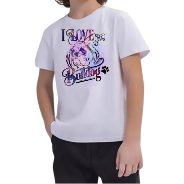 Camiseta Infanto Juvenil I love my Bulldog - Imagem 2