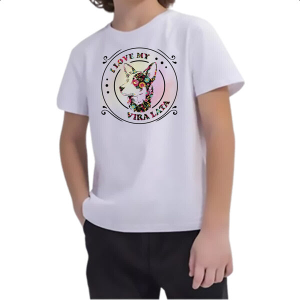 Camiseta Infanto Juvenil I love my Vira Lata - Imagem 2