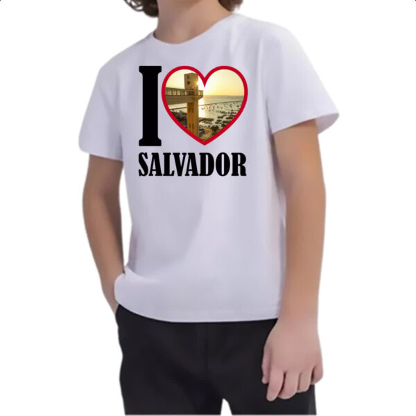 Camiseta Infanto Juvenil I love salvador - Imagem 2