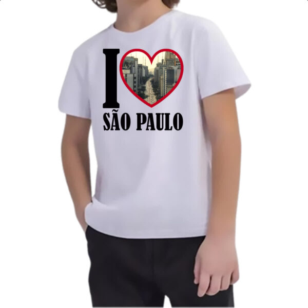 Camiseta Infanto Juvenil I love sao paulo - Imagem 2