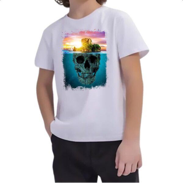 Camiseta Infanto Juvenil Ilha da caveira 2 - Imagem 2