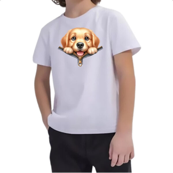 Camiseta Infanto Juvenil Labrador Retriever no Ziper - Imagem 2