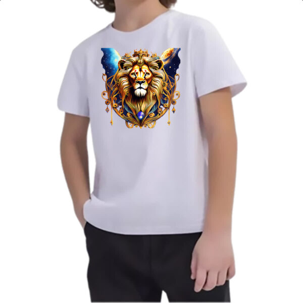 Camiseta Infanto Juvenil Leao de juda coroado no universo - Imagem 2