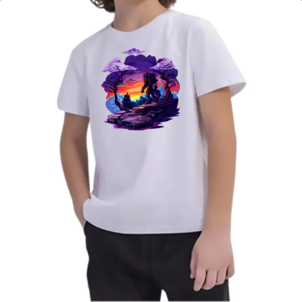 Camiseta Infanto Juvenil Leao guerreiro noturno - Imagem 2