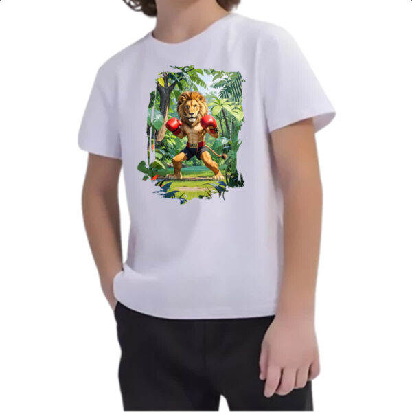 Camiseta Infanto Juvenil Leao pugilista - Imagem 2