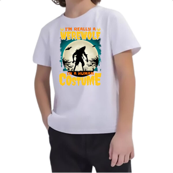 Camiseta Infanto Juvenil Lobisomen real em fantasia humana - Imagem 2