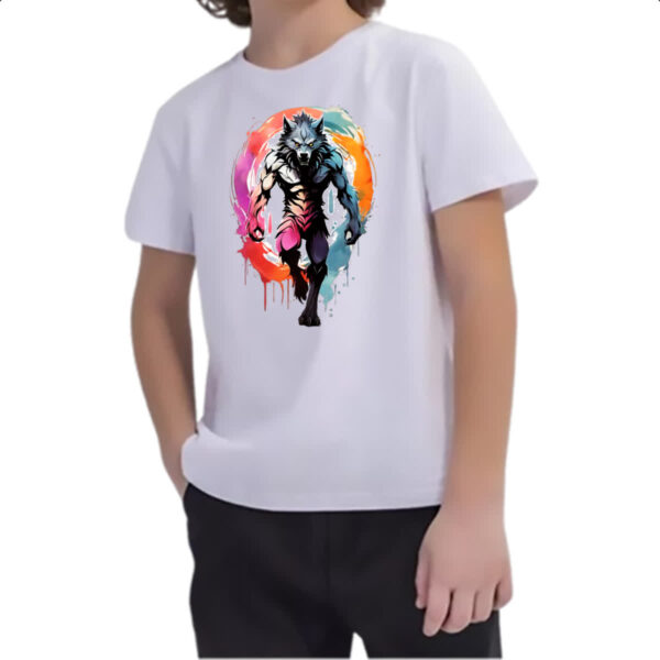 Camiseta Infanto Juvenil Lobisomen splash art - Imagem 2
