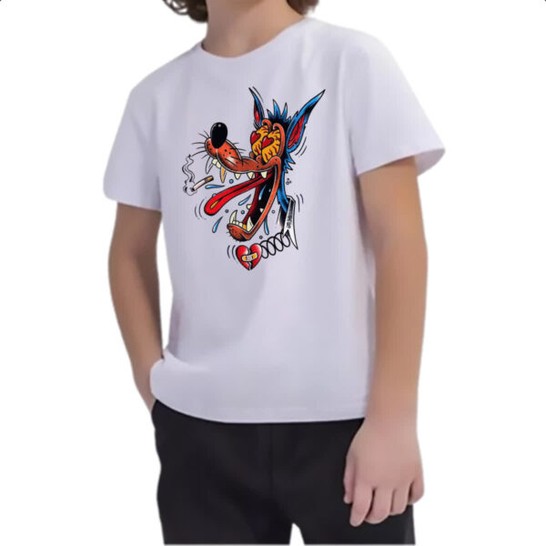Camiseta Infanto Juvenil Lobo apaixonado - Imagem 2
