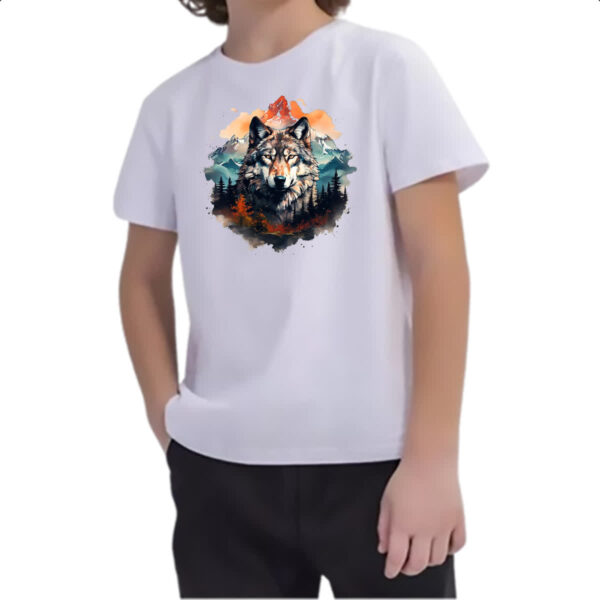 Camiseta Infanto Juvenil Lobo da montanha - Imagem 2