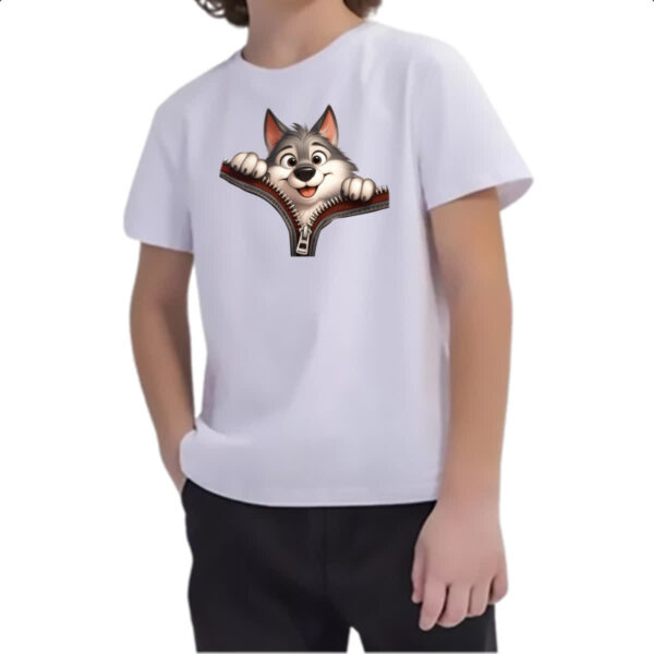Camiseta Infanto Juvenil Lobo no ziper - Imagem 2