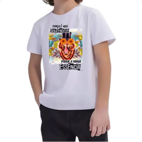 Camiseta Infanto Juvenil Mulher forca sobrenome - Imagem 2